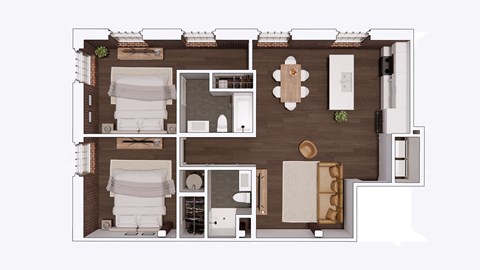 B2.5 Floor Plan at The Mill at Prattville, Alabama